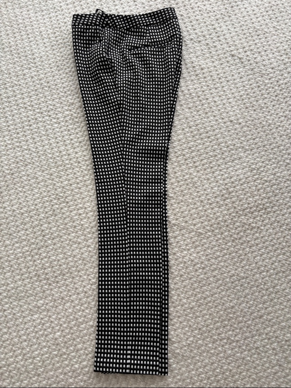 Amanda+Chelsea Black & White Grid Print Slim Pants 0